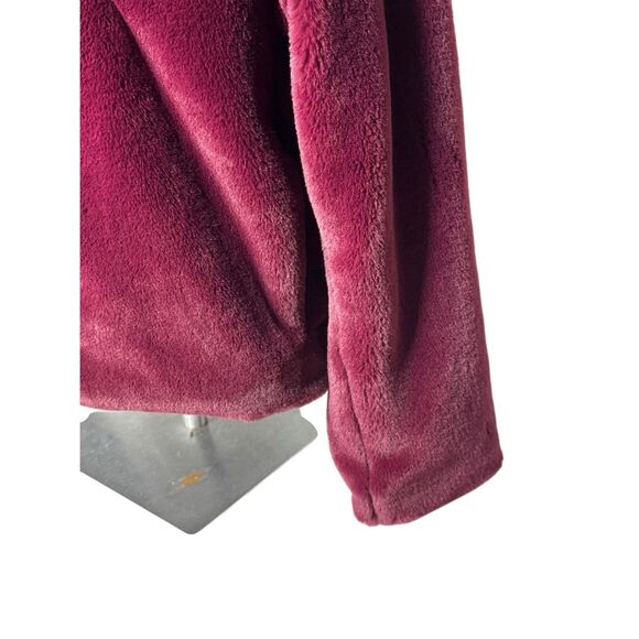 Express burgundy faux fur crop jacket size L - Picture 7 of 12